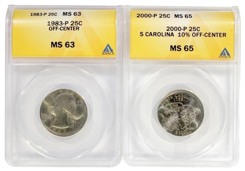 ANACS Off-Center Quarter Duo