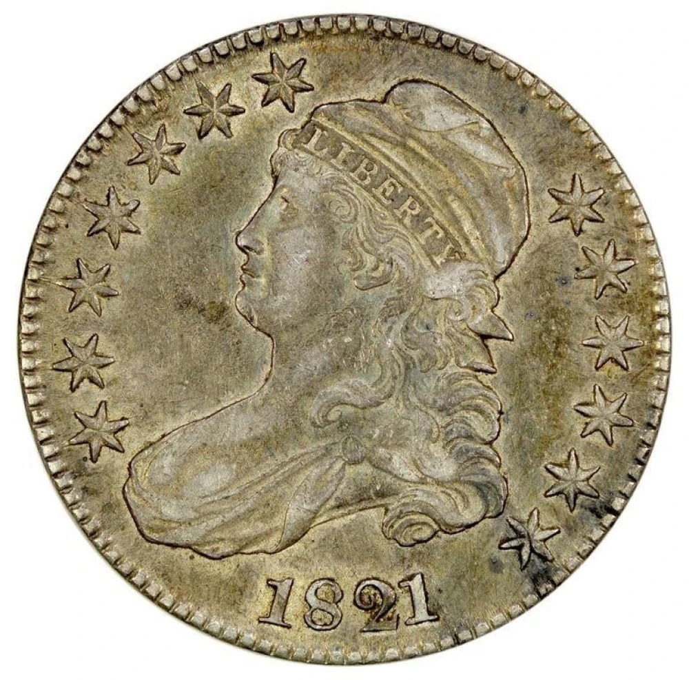 Toned AU 1821 Half Dollar