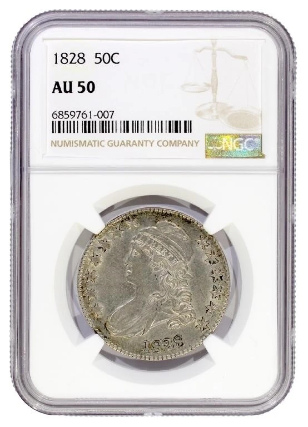 NGC AU-50 1828 Half Dollar