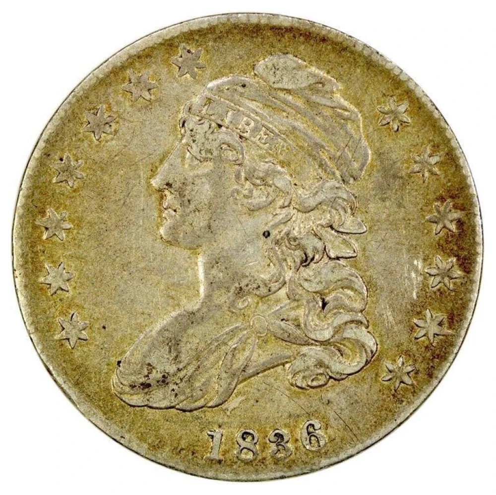 EF-40 1836 Lettered Edge Half Dollar
