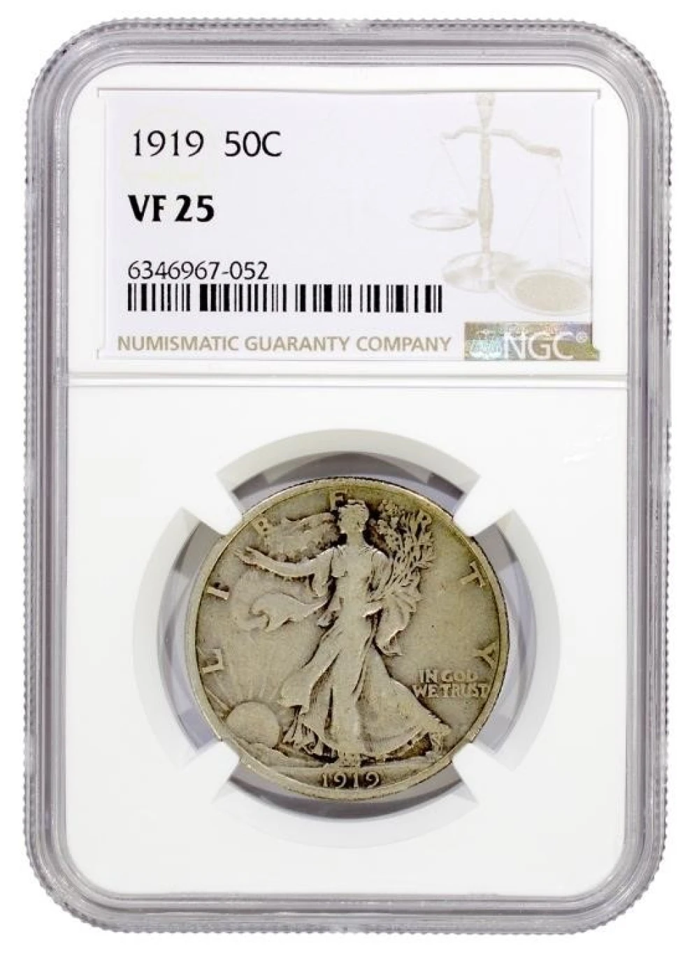 NGC VF-25 1919 Half Dollar