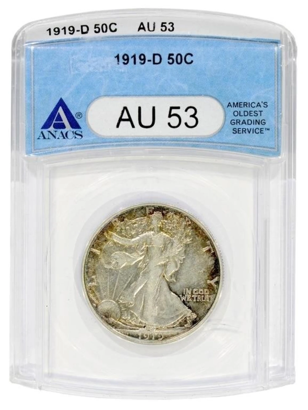 ANACS AU-53 1919-D Half Dollar