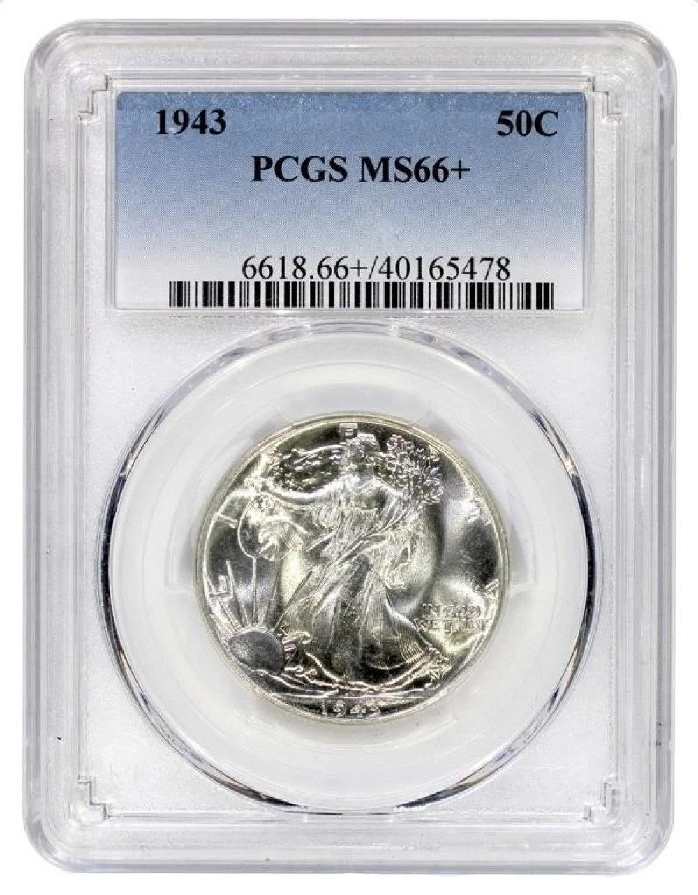 PCGS MS-66+ 1943 Walking Liberty Half