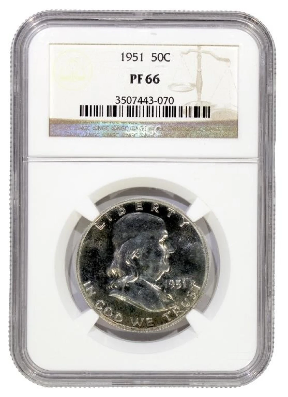 NGC Proof-66 1951 Franklin Half Dollar