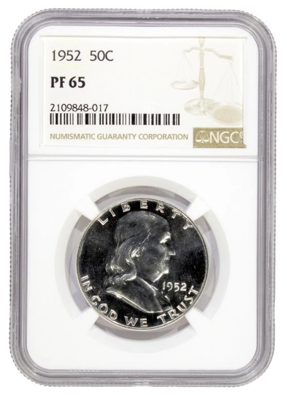 NGC Proof-65 1952 Franklin Half Dollar