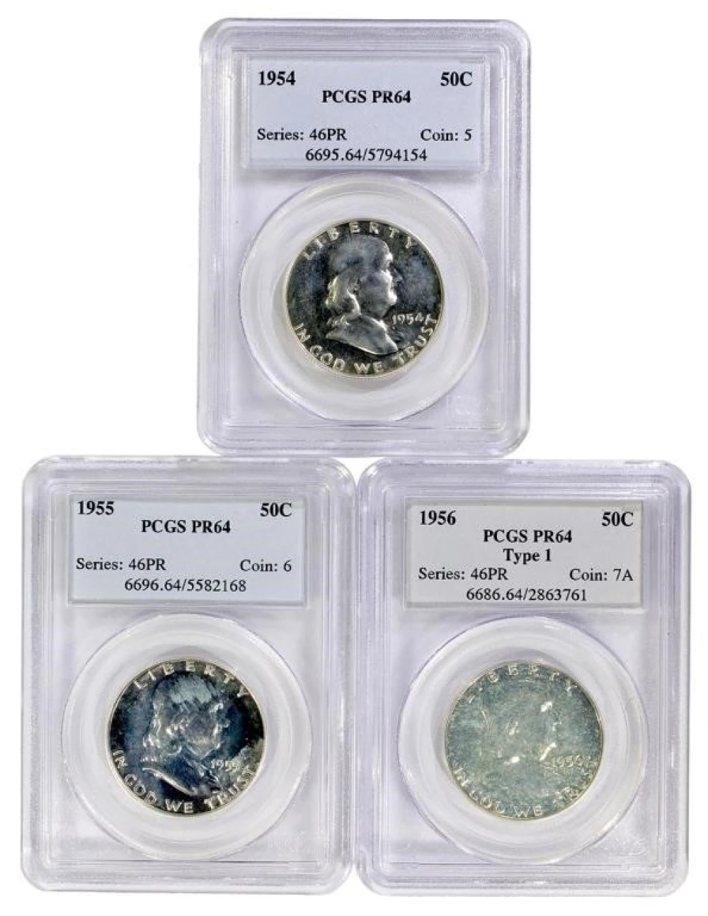 PCGS Proof-64 Franklin Half Trio