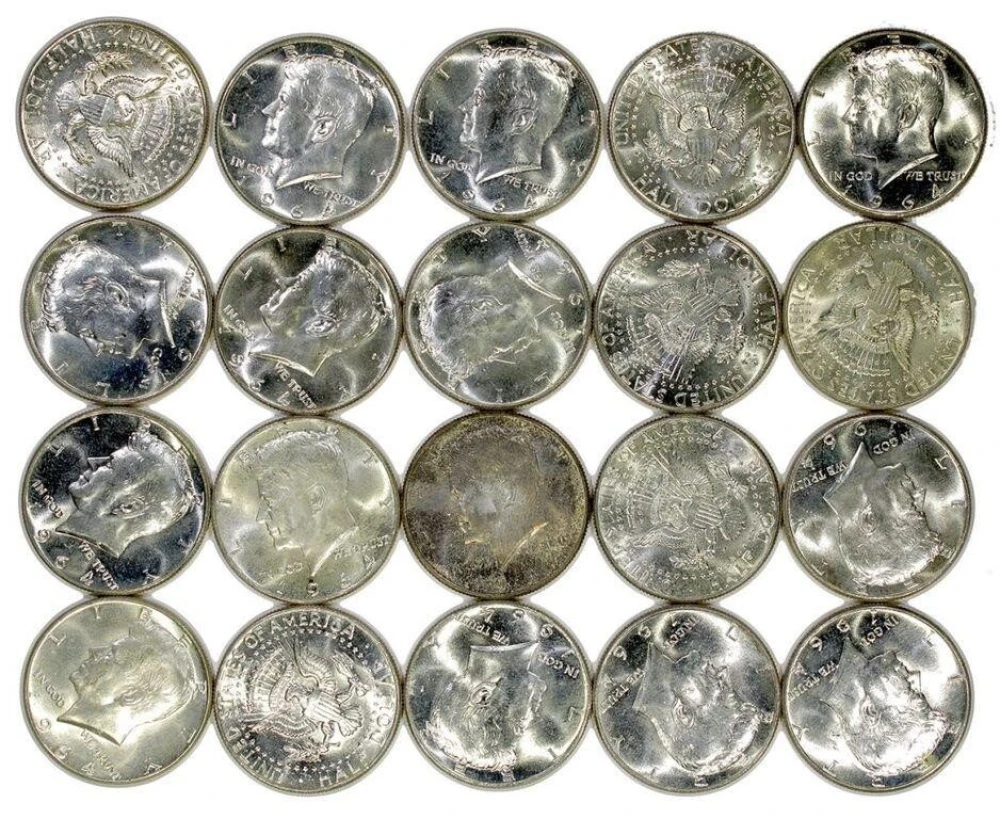 BU Roll of 1964 Kennedy Half Dollars
