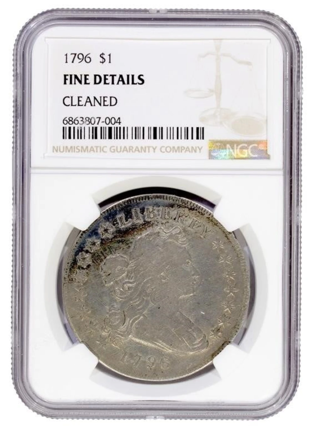 NGC Fine Details 1796 Small Eagle Silver $1