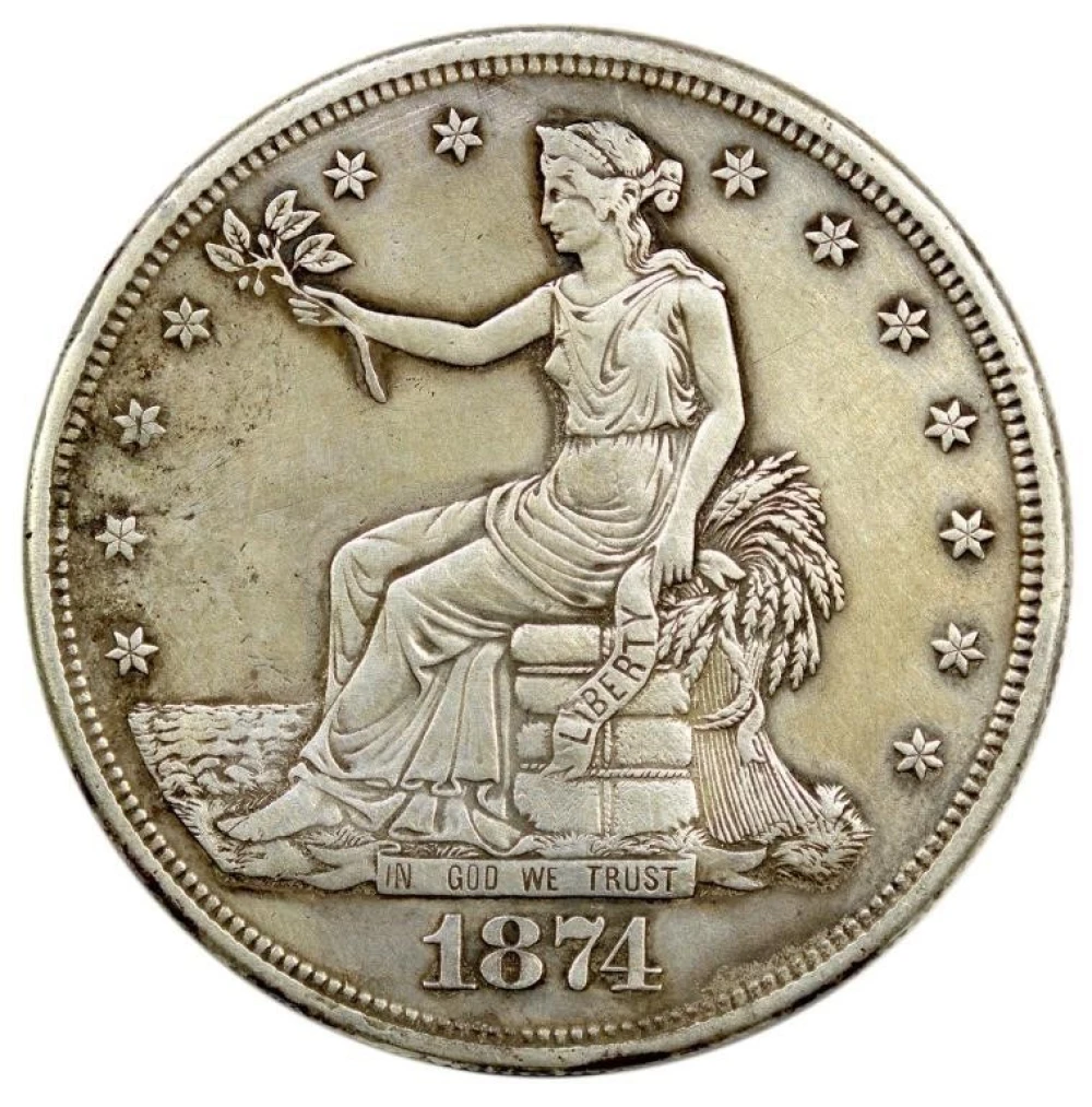 EF Details 1874-S Trade $1