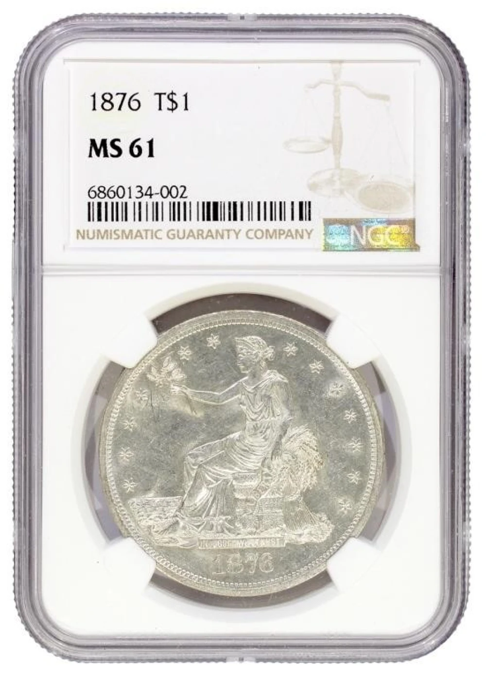 NGC MS-61 1876 Trade Dollar