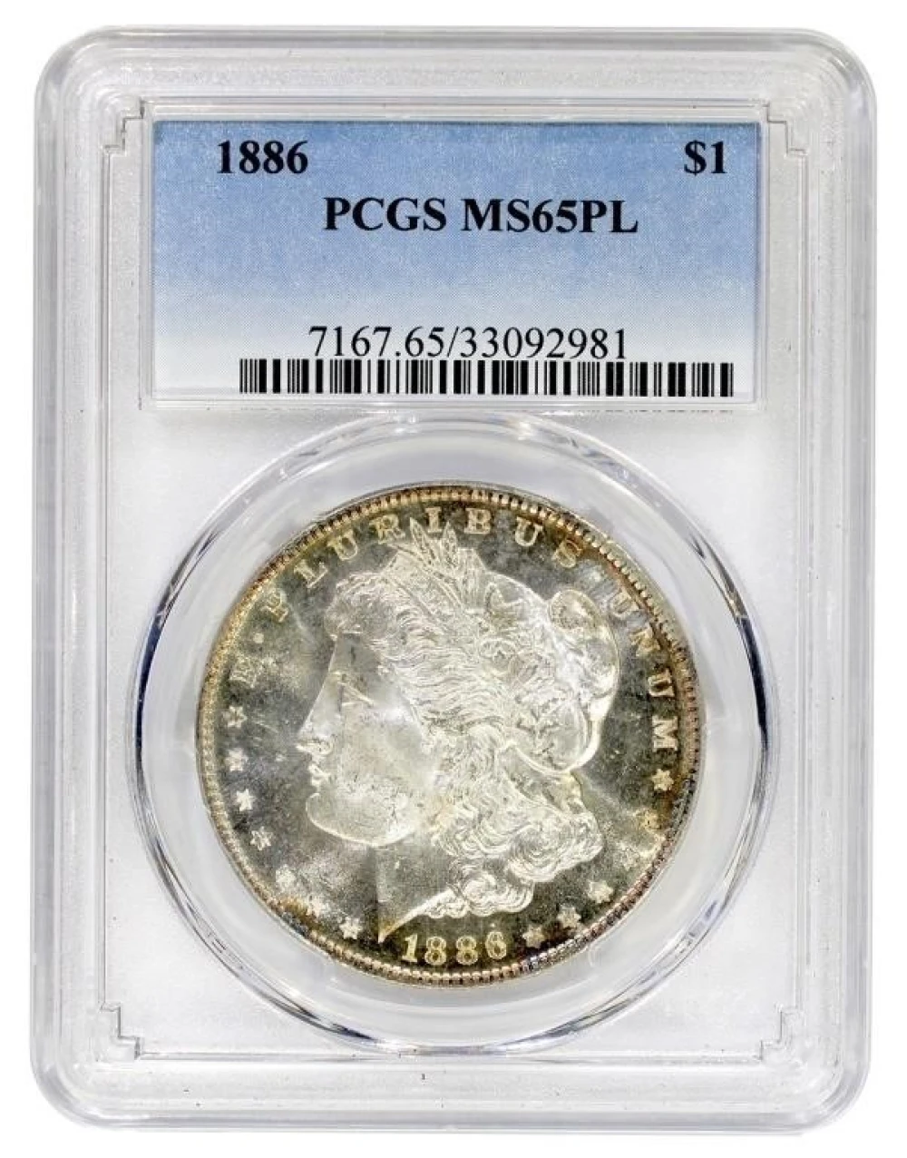 PCGS MS-65 PL 1886 Morgan $1