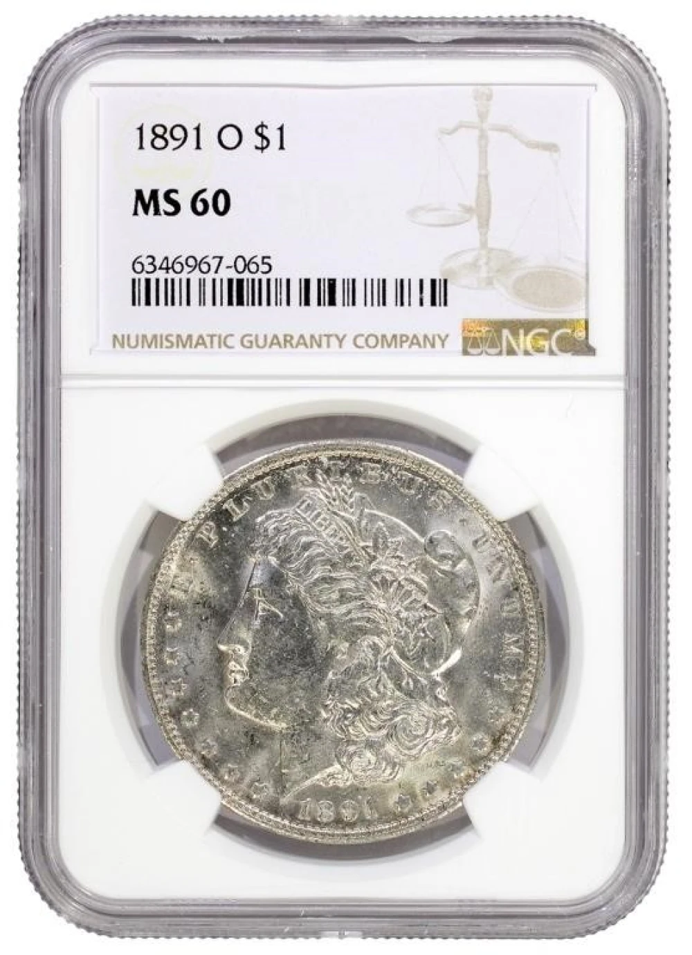 NGC MS-60 1891-O Morgan Dollar