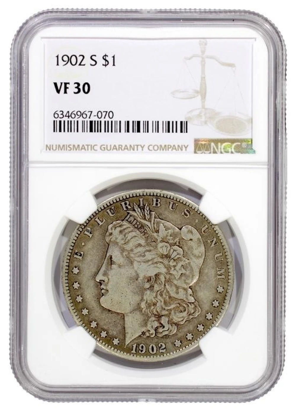 NGC VF-30 1902-S Morgan Dollar