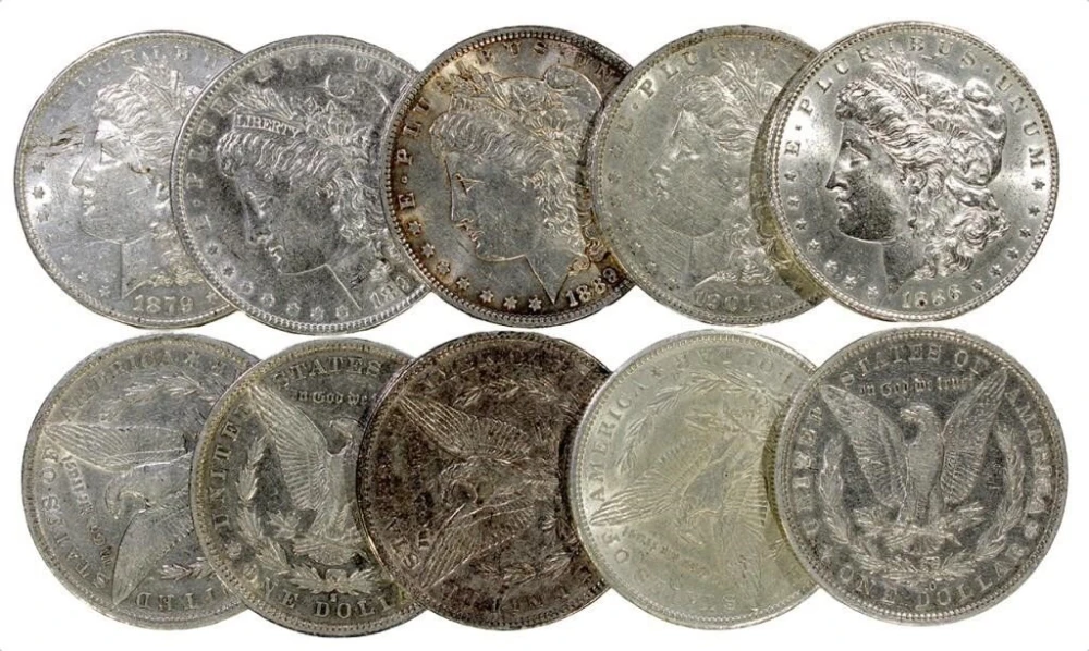 10 Pieces Pre-21 Morgan $1