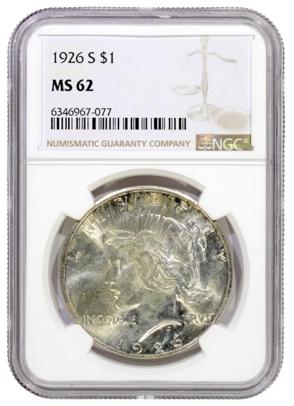 NGC MS-62 1926-S Peace Dollar