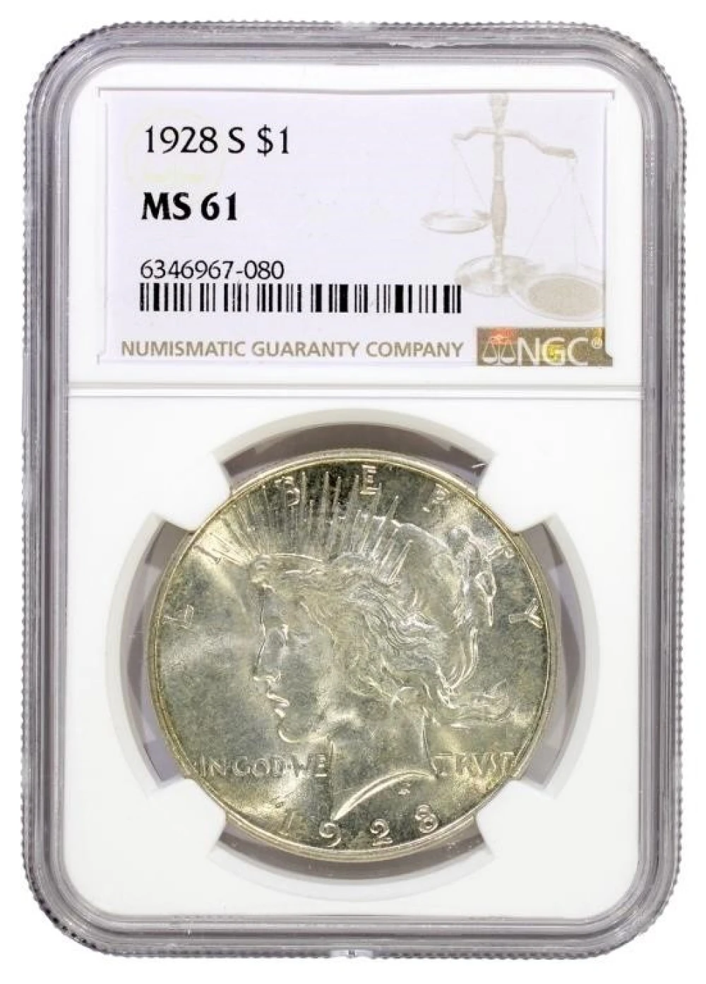 NGC MS-61 1928-S Peace Dollar
