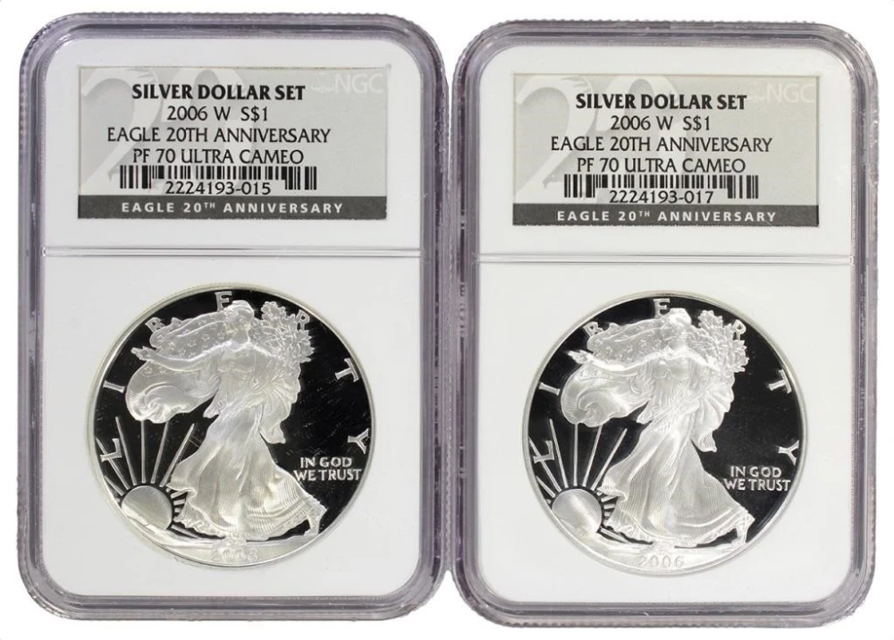 A 2nd Pair of 2006-W NGC PF-70 UC Silver Eagles