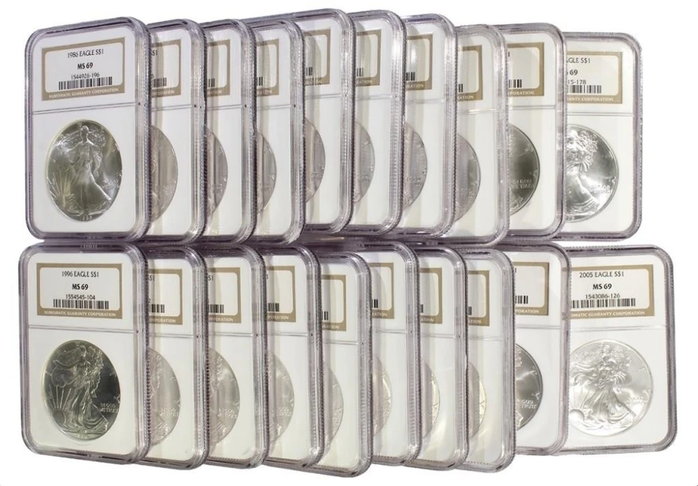 1986-2005 20-Coin NGC MS-69 Silver Eagle Set
