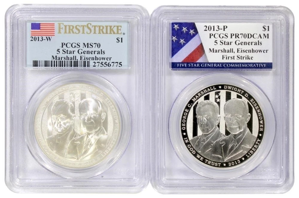2013 5 Star Generals PCGS MS/PF-70 Pair