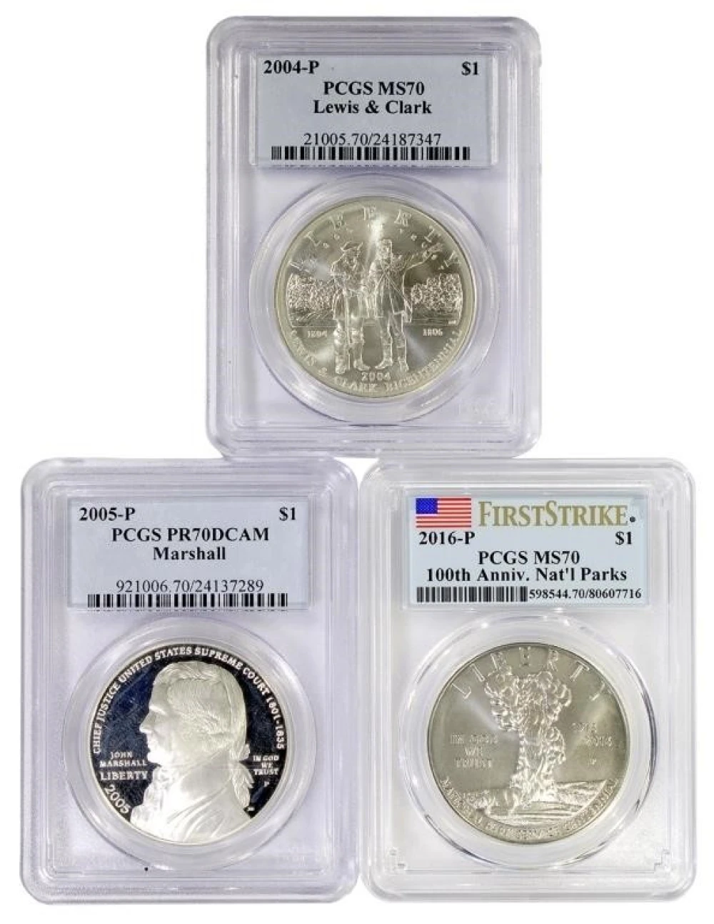 3 Piece PCGS MS/PF-70 Commem Lot