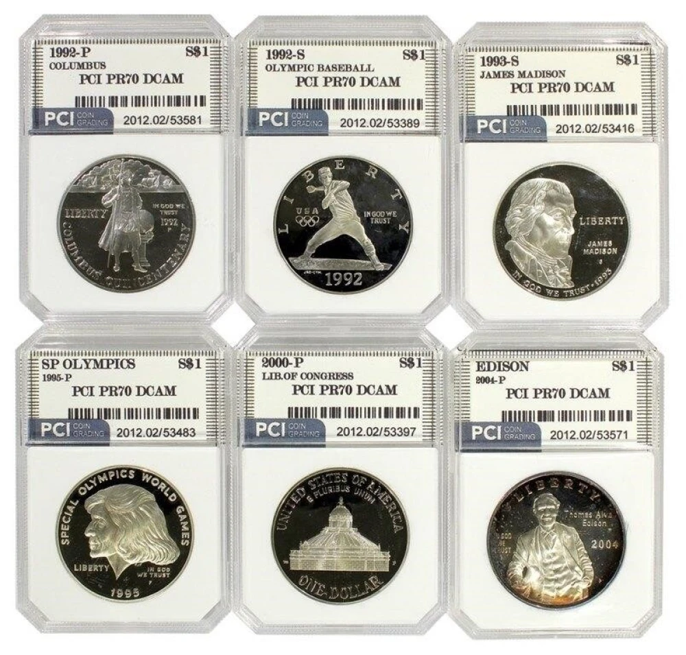 6 Different PCI PR-70 Commemoratives