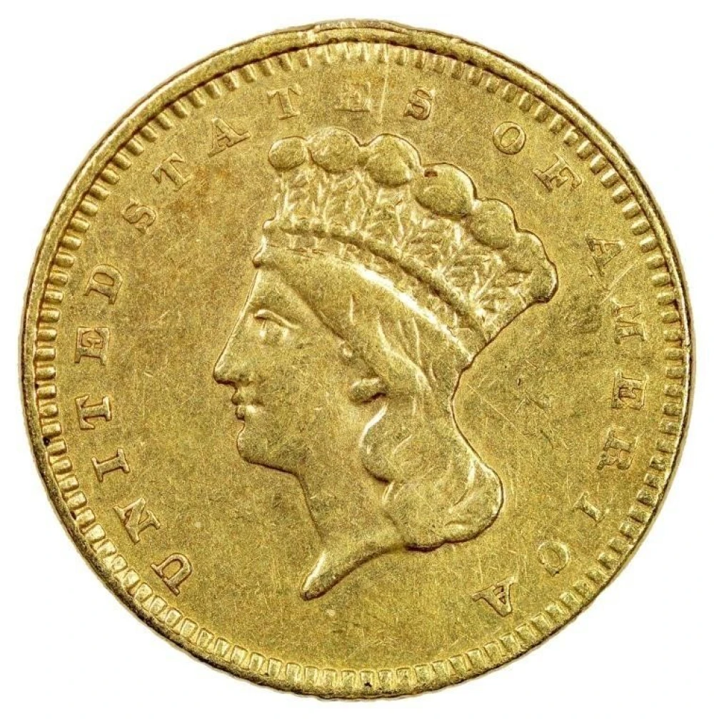 Ex-Jewelry 1861 Gold $1