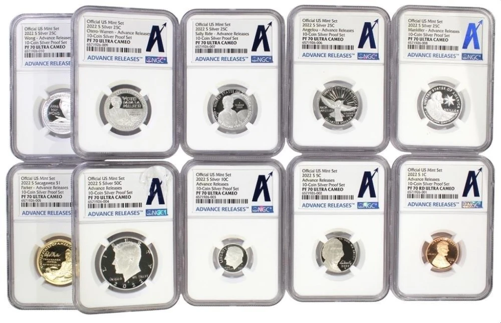 NGC PF-70 UC 2022 10 Coin Silver Proof Set