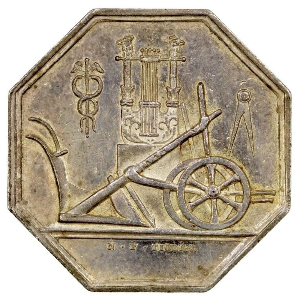 France. AU 19th-Century Silver Jeton