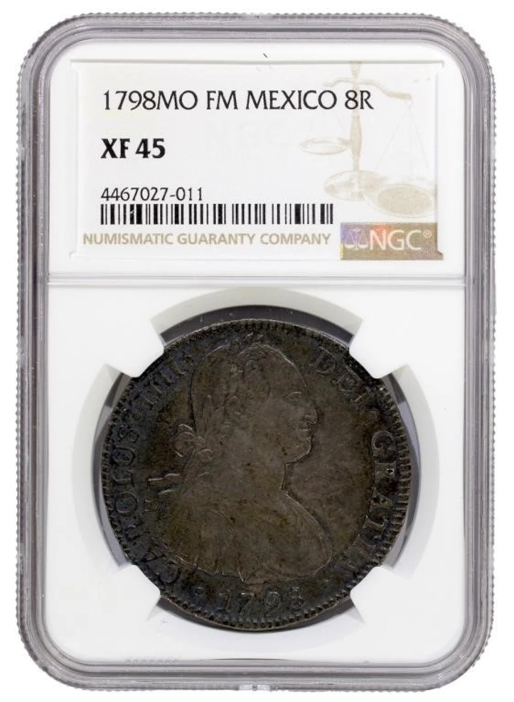 Mexico. NGC EF-45 1798-FM Silver 8 Reales