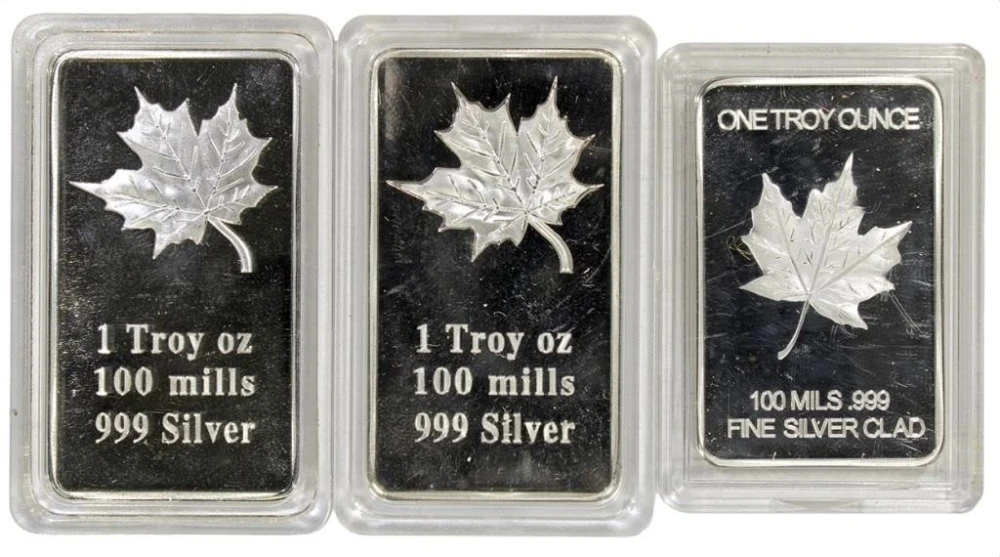 3 One Ounce Silver Bars