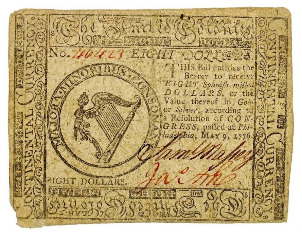 Continental Currency VF Details $8 Note