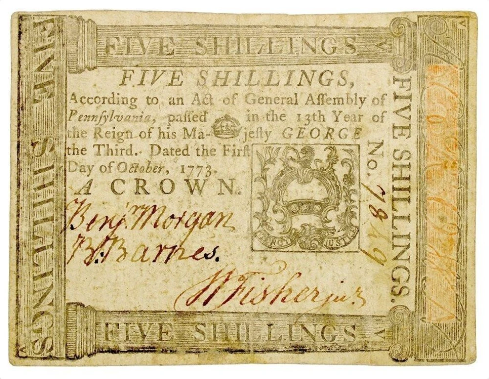 Pennsylvania. Philadelphia. VF Five Shillings