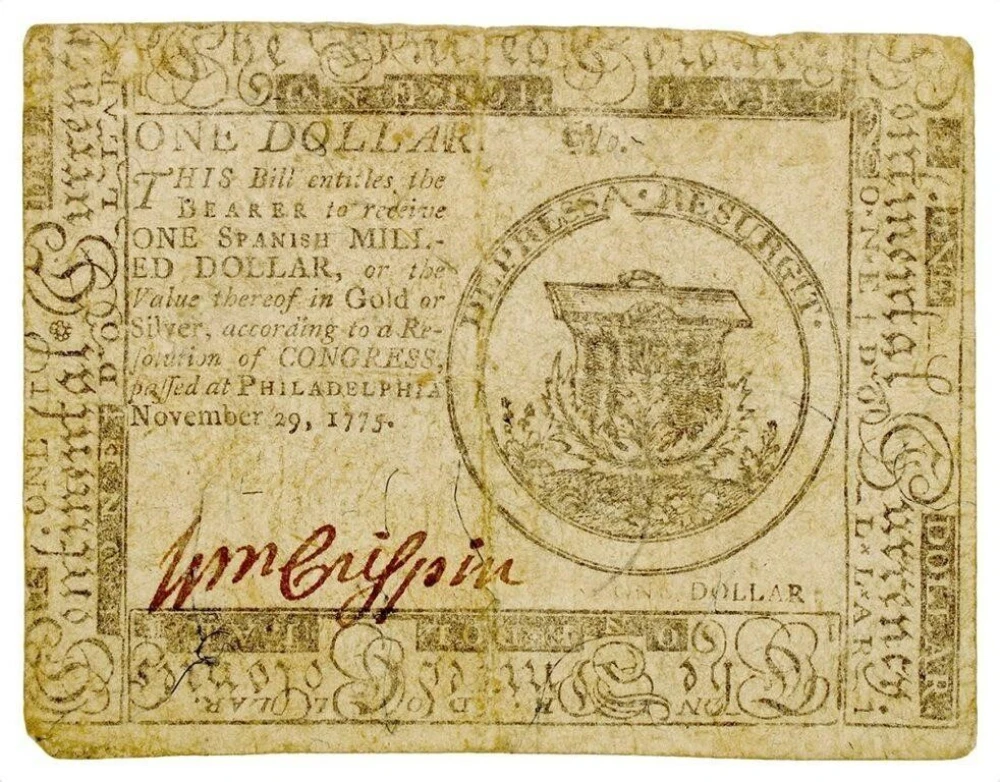 Pennsylvania. Philadelphia. Fine One Dollar Note