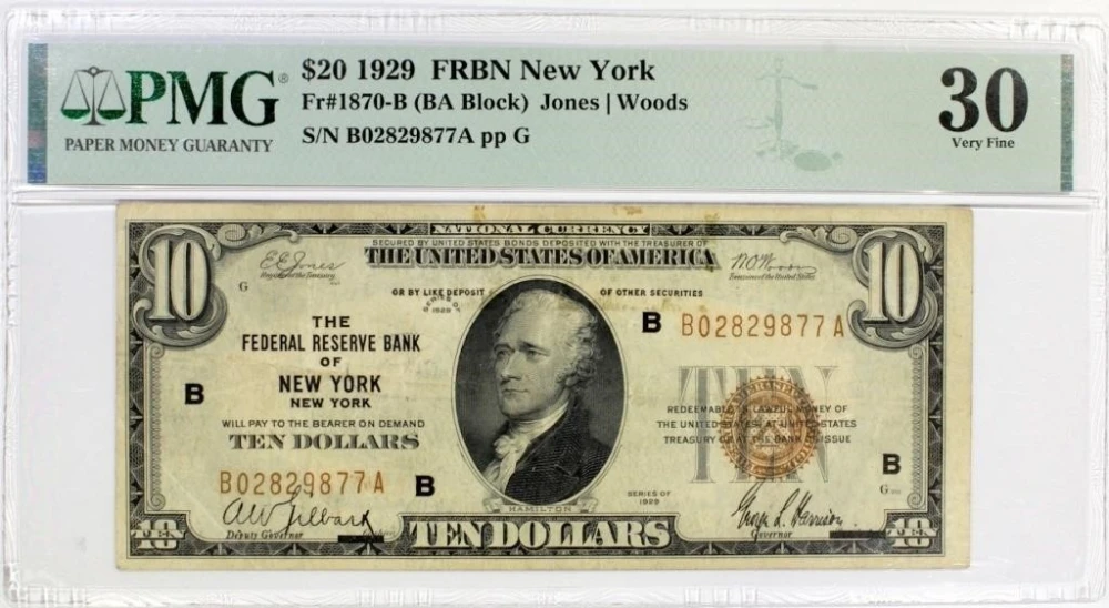 VF Series 1929 National Currency $10
