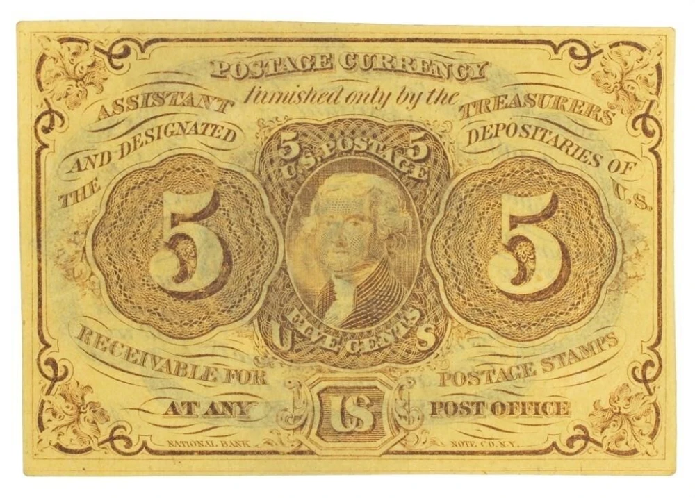 AU Jefferson 5-Cents Postage Currency