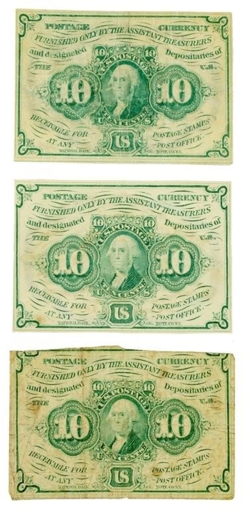 Grading Set of 10-Cents Postage Currency Notes