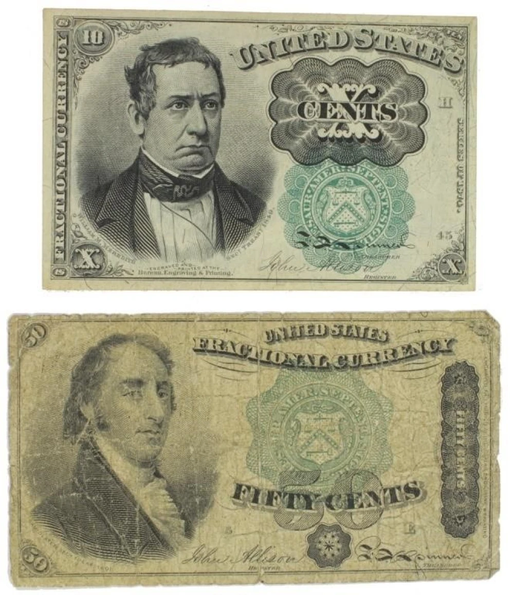 Pair of Fractional Currency Notes: