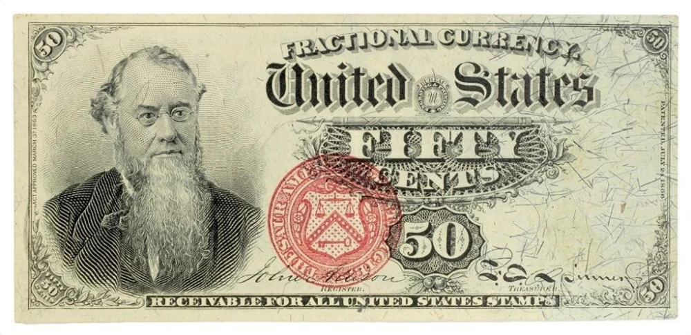 Crisp AU Fractional Currency 50-Cents