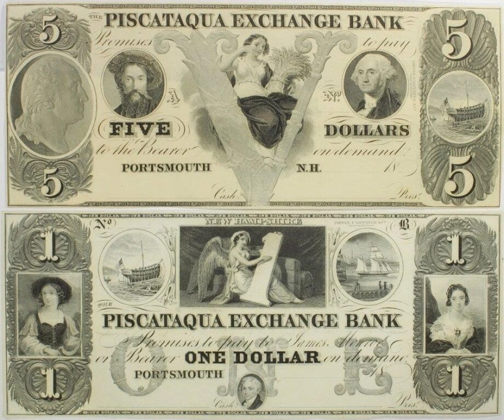 New Hampshire. Portsmouth. Mixed Denomination Duo
