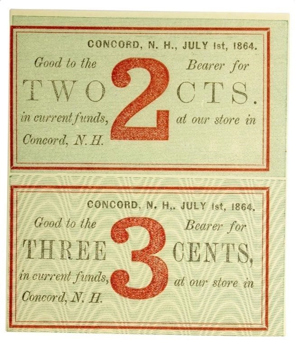 New Hampshire. Concord. New Uncut Scrip Pair
