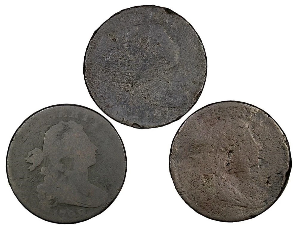 3 Pcs 1790's Large Cents