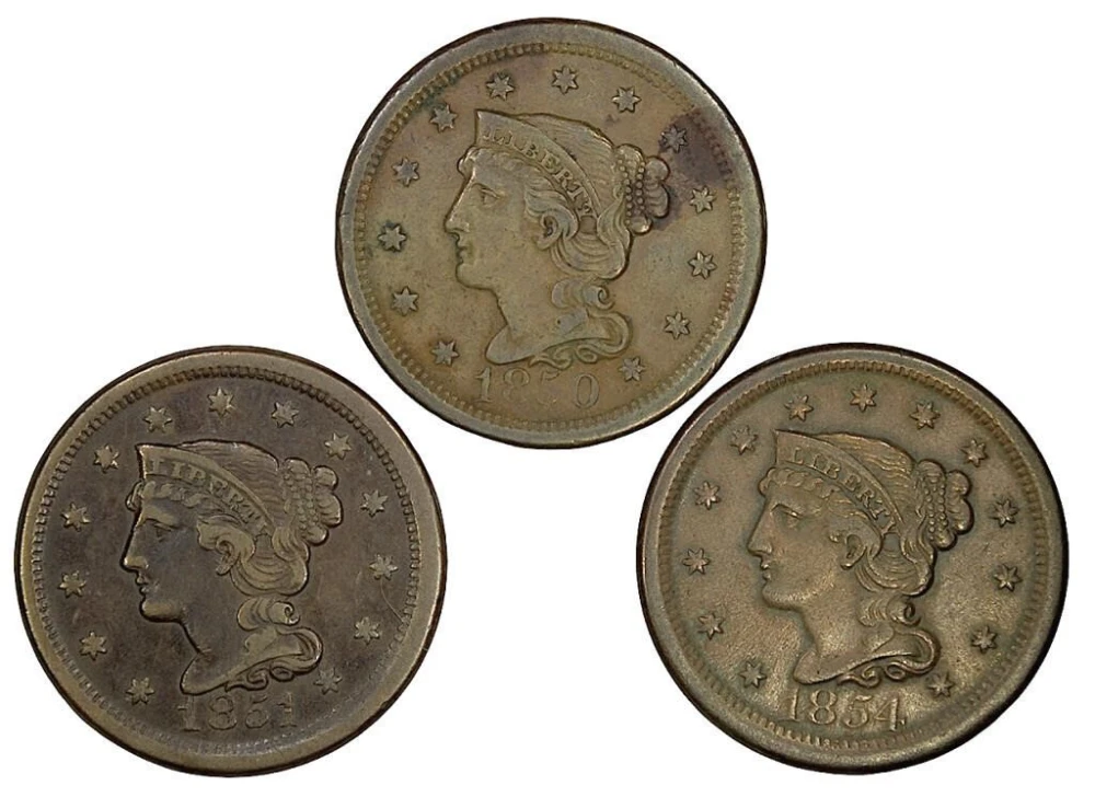 1850s Large Cent Trio