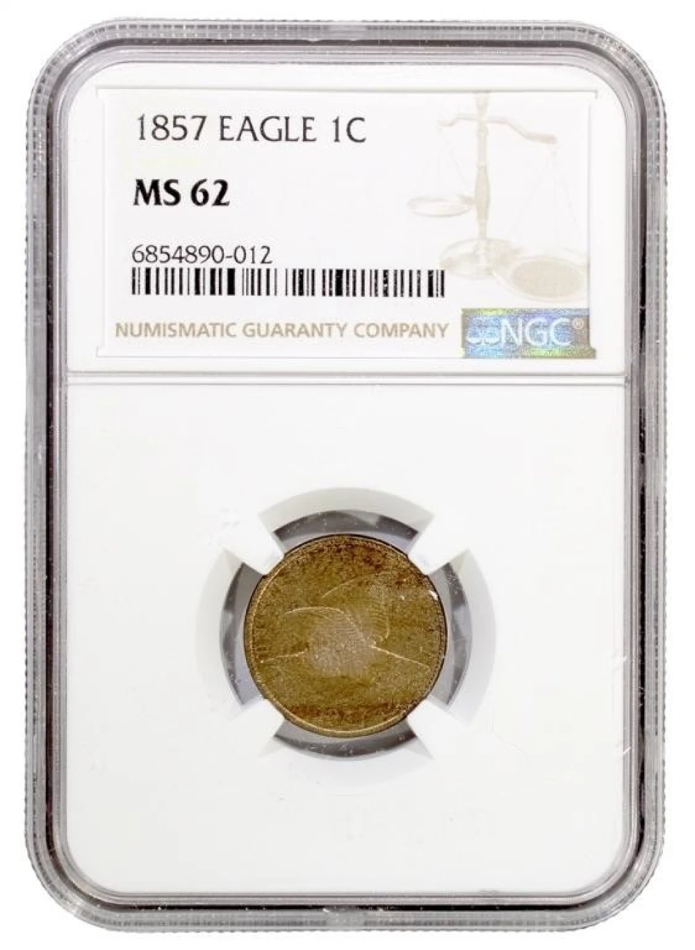 NGC MS-62 1857 Flying Eagle Cent