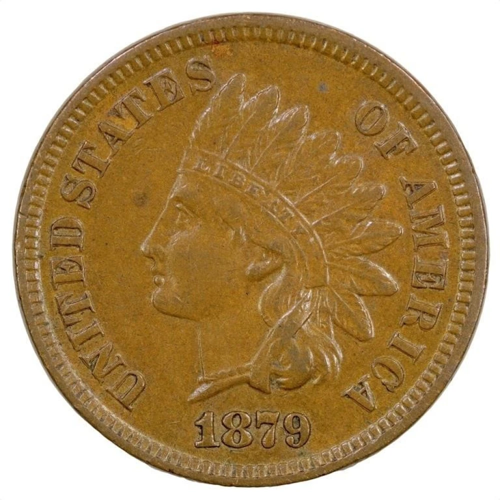 EF/AU-45/50 1879 Indian Cent