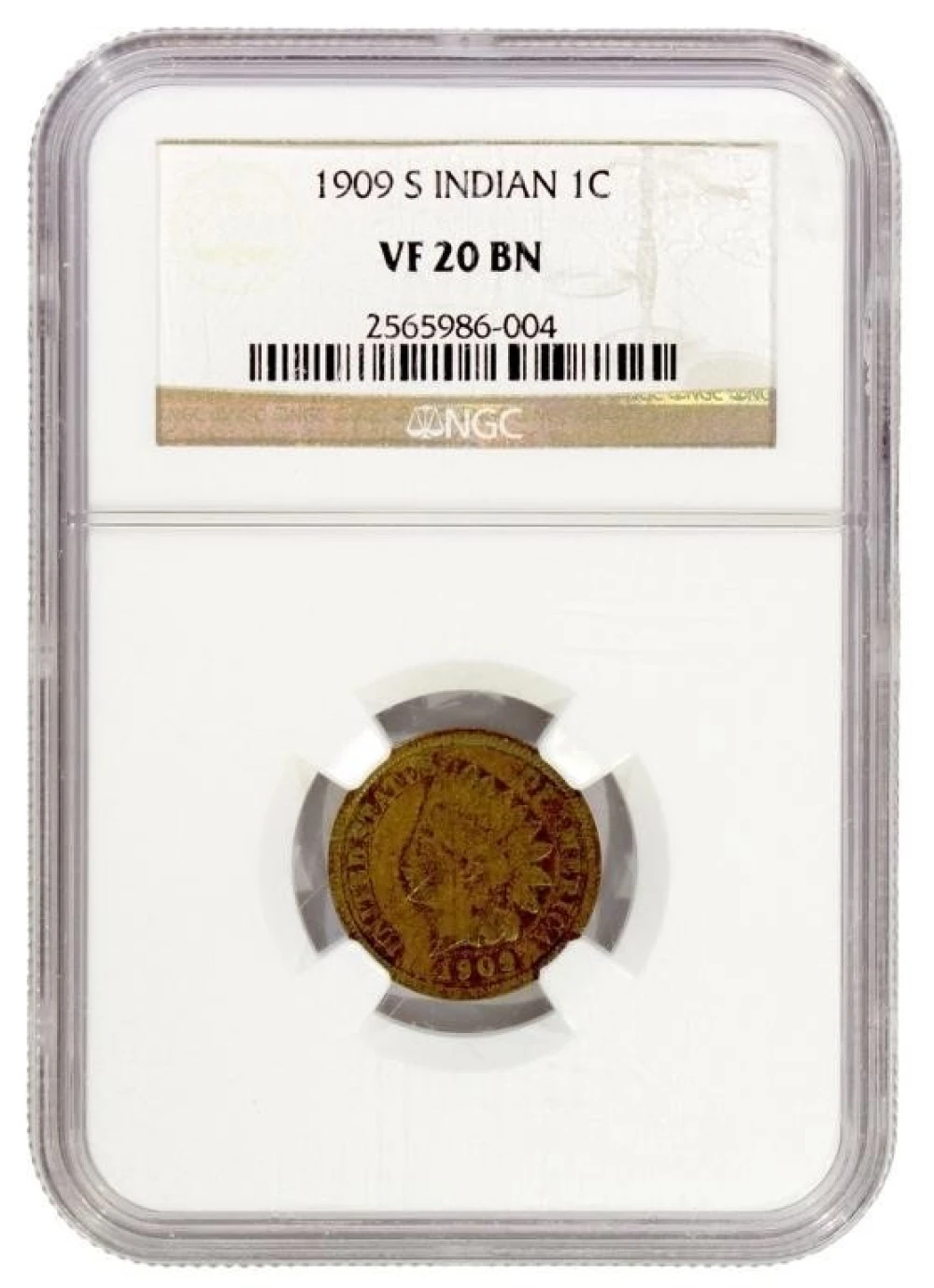 NGC VF-20 1909-S Indian Cent