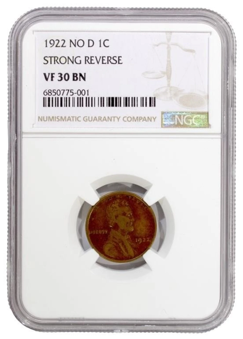NGC VF-30 1922 No D Lincoln Cent