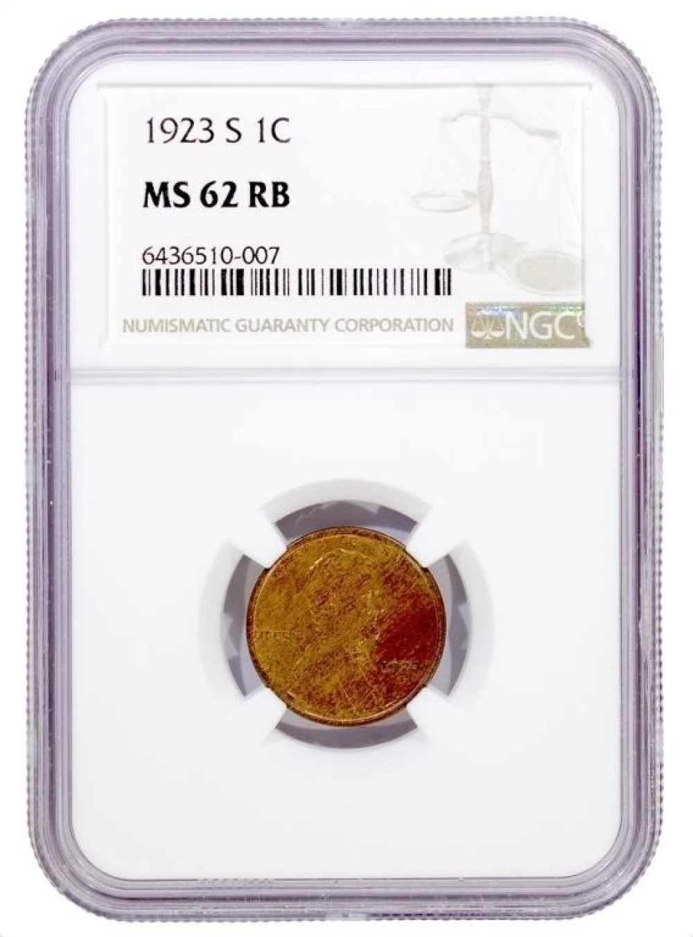 NGC MS-62 RB 1923-S Lincoln Cent