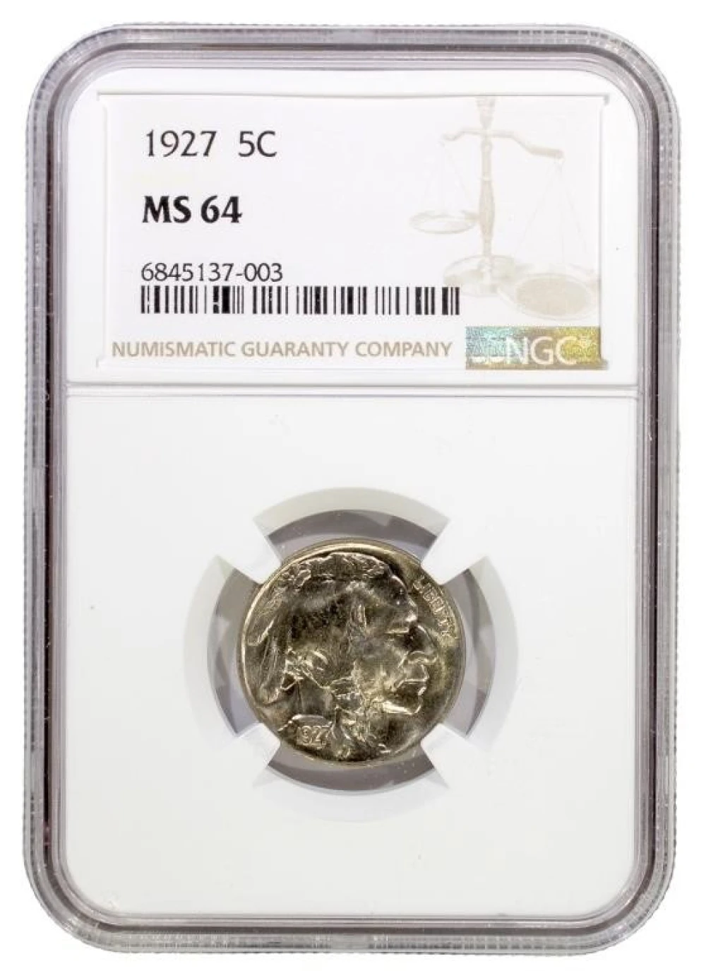 NGC MS-64 1927 Buffalo Nickel
