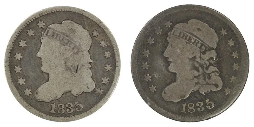 1835 Bust Half Dime Pair