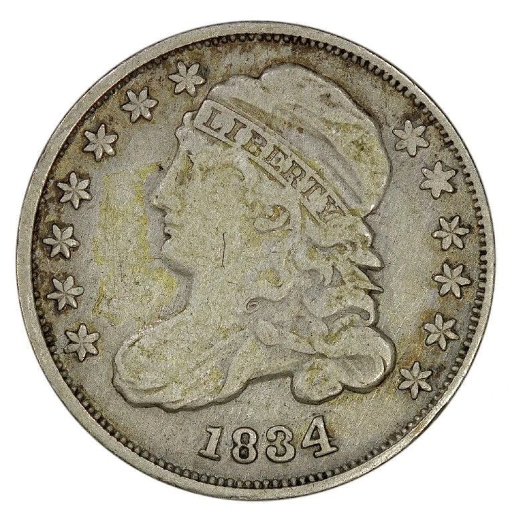 VF-30 Details 1834 Bust Dime